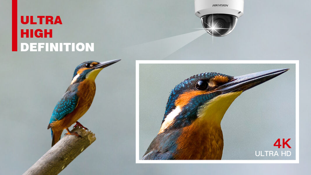 بخی دوربین‌های آی پی Hikvision وضوح تصویری معادل 8.3 مگاپیکسل (4K) دارند.